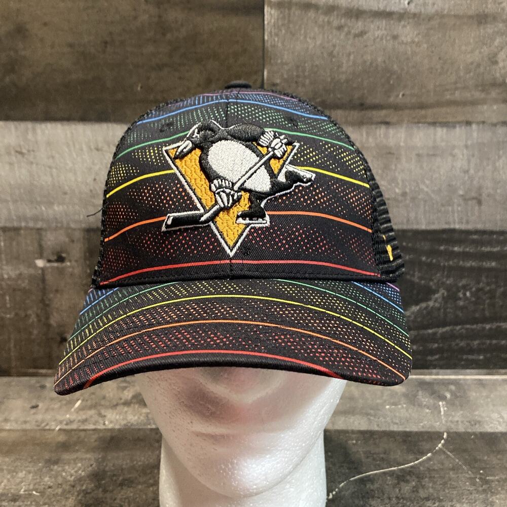 Zephyr NHL Pittsburgh Penguins “Pride” Curved Bill ADJ Trucker Hat - Picture 1 of 11